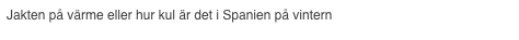 Jakten på värme eller hur kul är det i Spanien på vintern